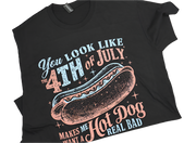 4th of July Hot Dog Short Sleeve T Shirt