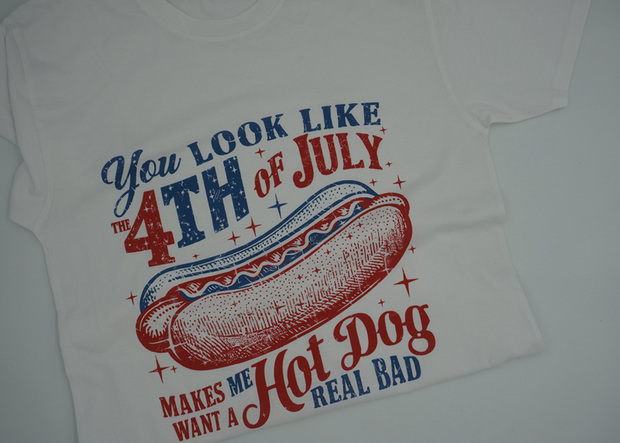 4th of July Hot Dog Short Sleeve T Shirt