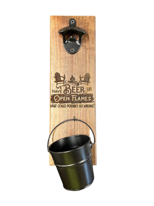 Bottle Opener Rustic Open Flame