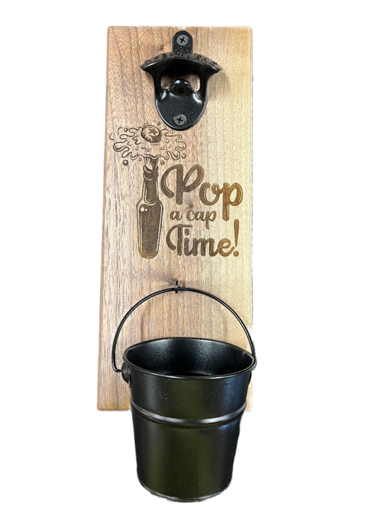 Bottle Opener Rustic Pop a Cap Time Short