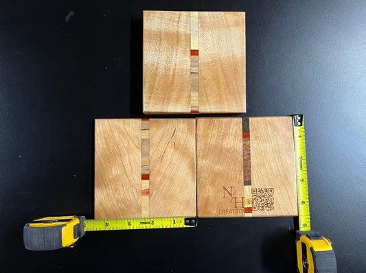 Hand Made Box Elder Coasters 4.5" x 4.5" set of 4