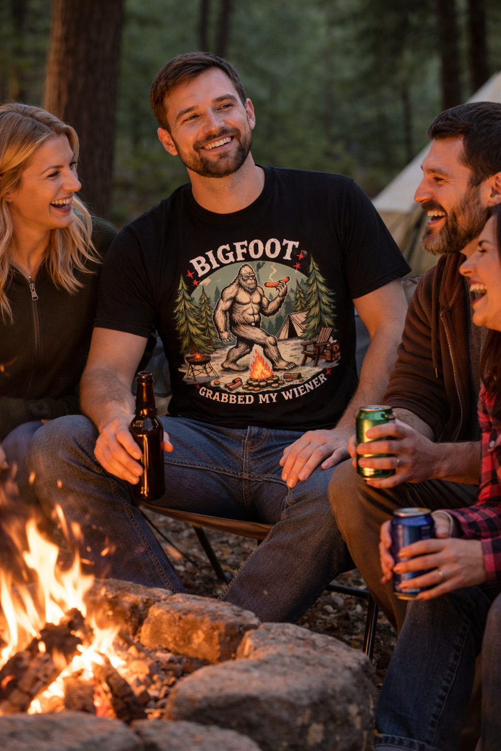 トップス TOKYOHEMPCONNECTION x BIGFOOT F&F TEE Bigfoot Grabbed My Wiener Funny T-Shirt | Cryptid Tee – NH