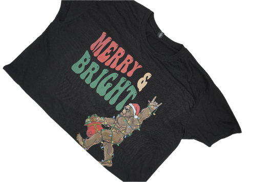 Merry & Bright Big Foot Shirt Sleeve T Shirt