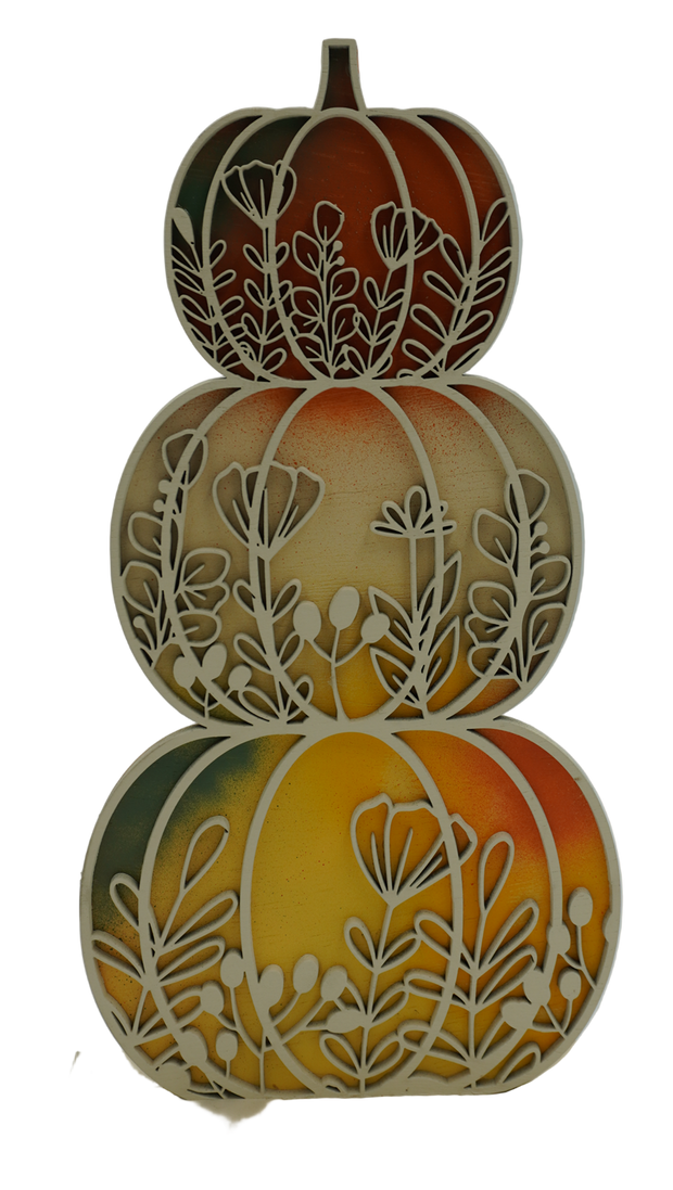 Floral Pumpkin Tiple Stack